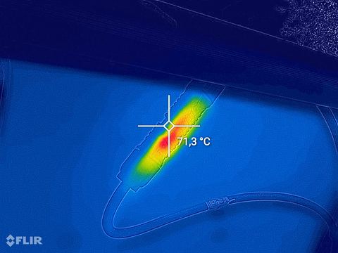 Termosnímek: přechodový odpor na DC konektoru